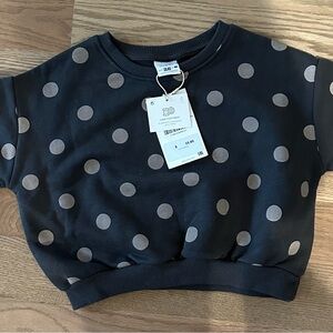 Zara polka dot toddler sweatshirt gray